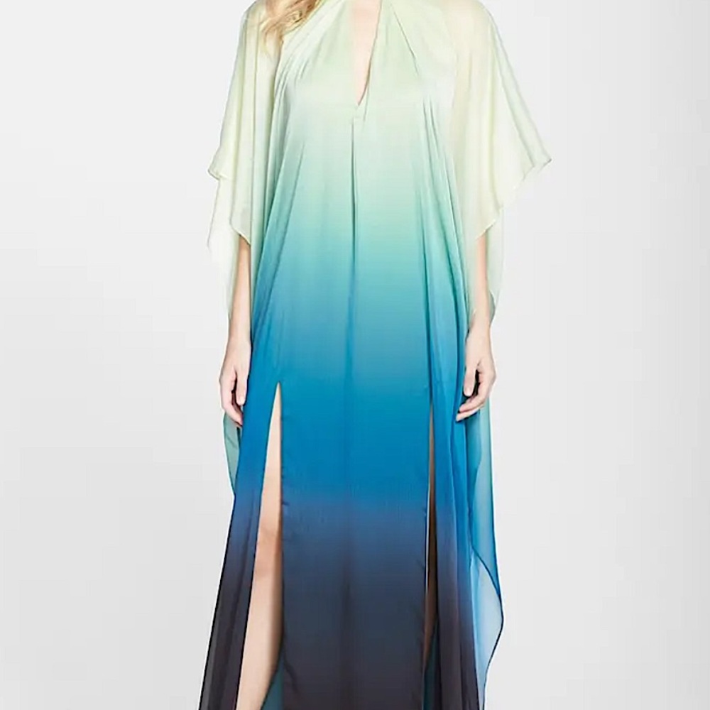 🆕 HALSTON HERITAGE Ombré Caftan Gown Size XS